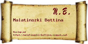 Malatinszki Bettina névjegykártya