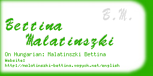 bettina malatinszki business card